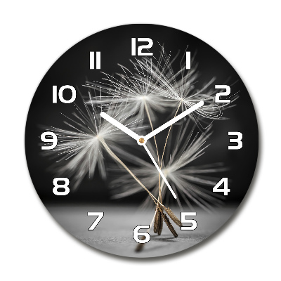 Round wall clock Dandelion seeds