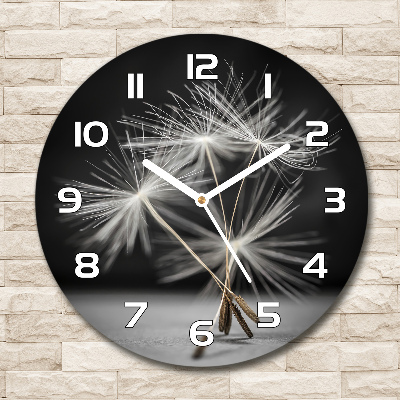 Round wall clock Dandelion seeds