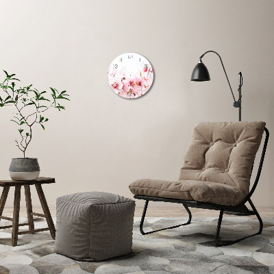 Round wall clock Cherry blossoms