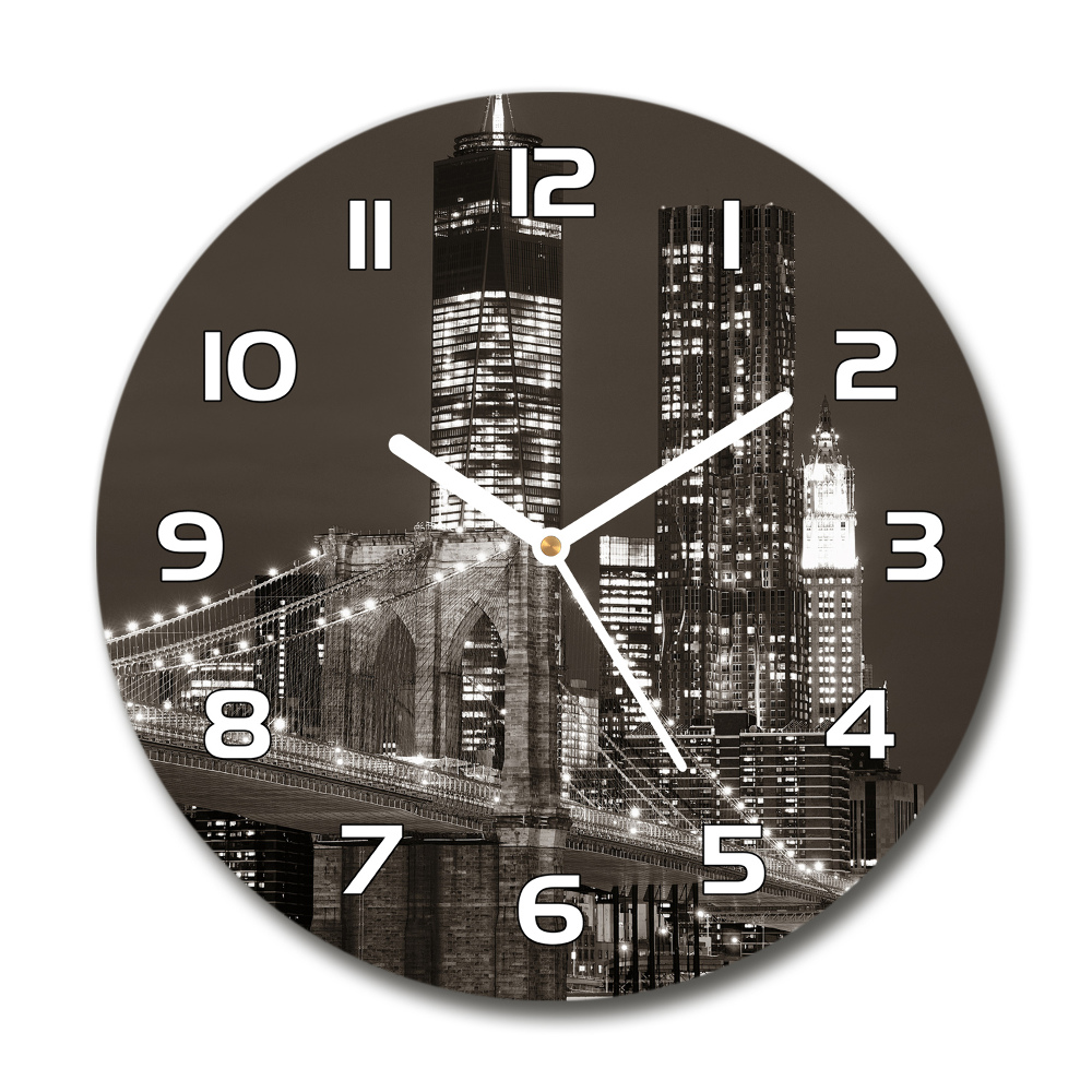 Round glass wall clock Manhattan New York