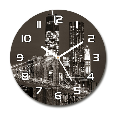 Round glass wall clock Manhattan New York