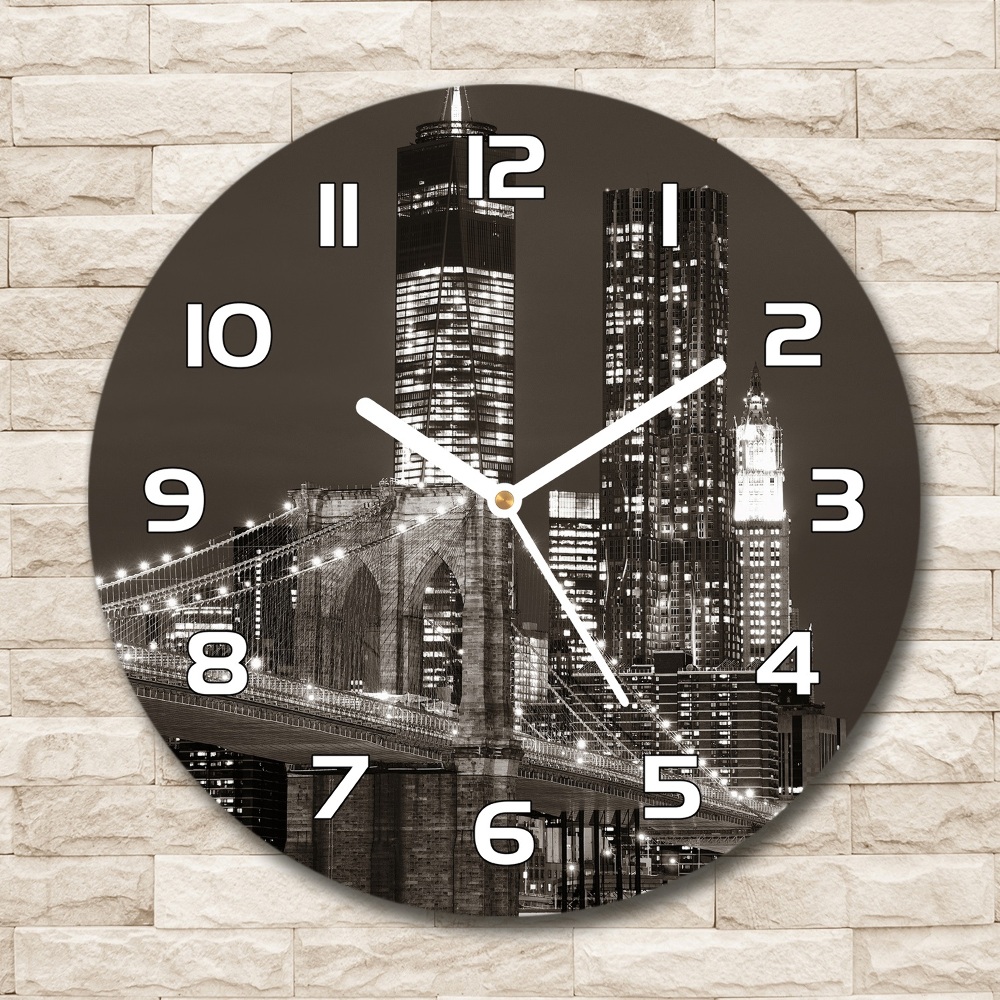 Round glass wall clock Manhattan New York