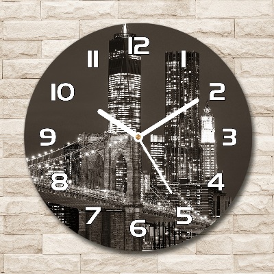 Round glass wall clock Manhattan New York