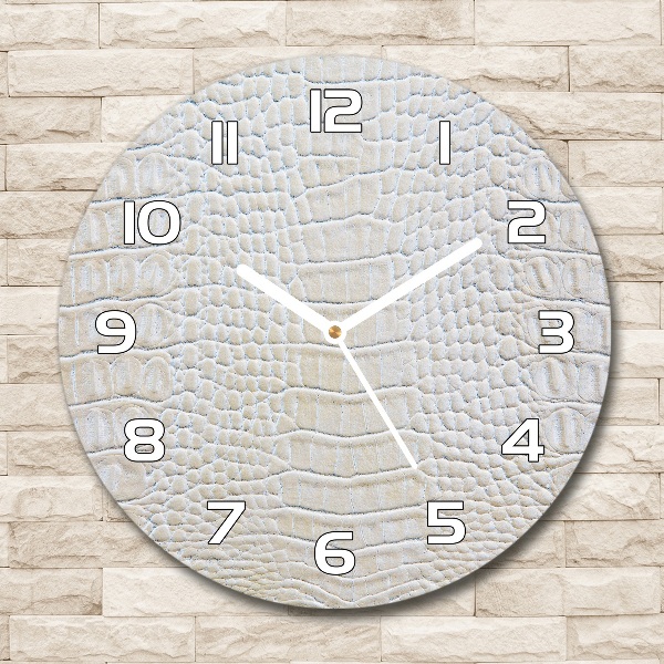 Round wall clock Crocodile skin