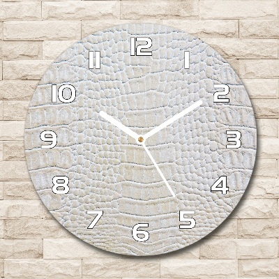 Round wall clock Crocodile skin