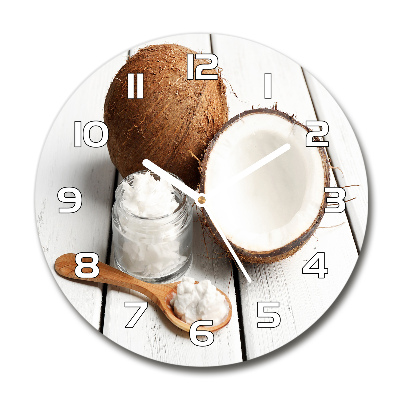 Round wall clock Coconut oil