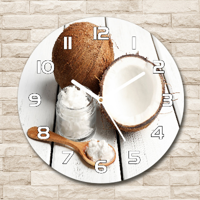 Round wall clock Coconut oil