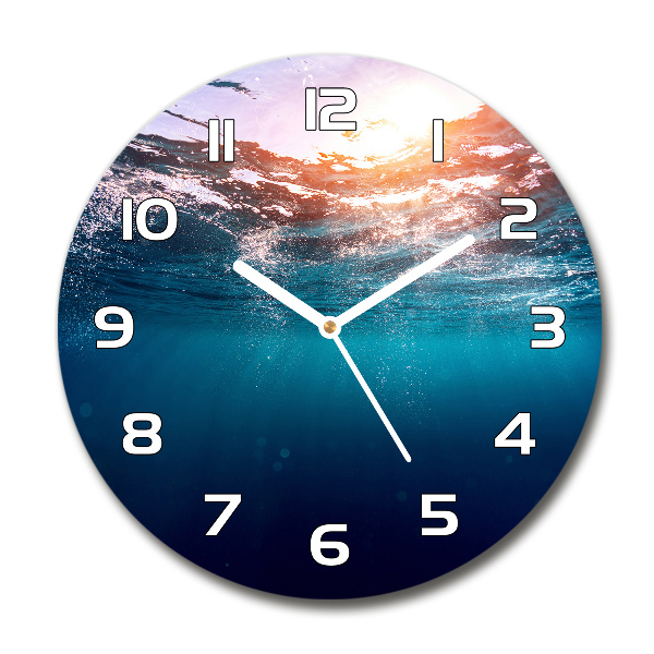 Round glass clock Underwater world