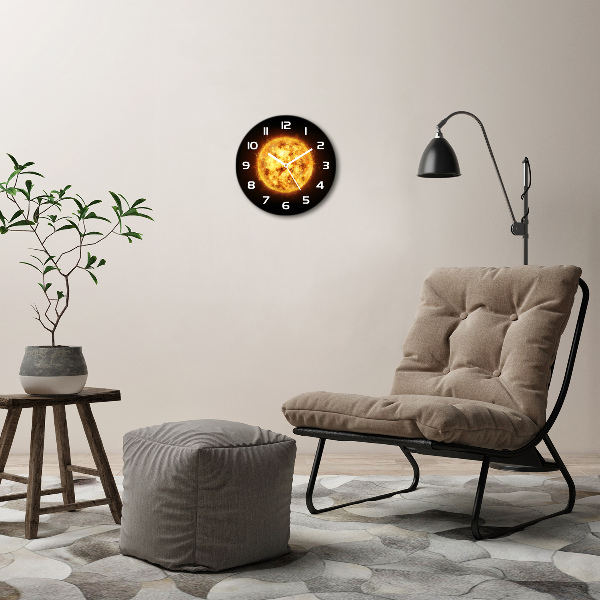 Round wall clock Sun