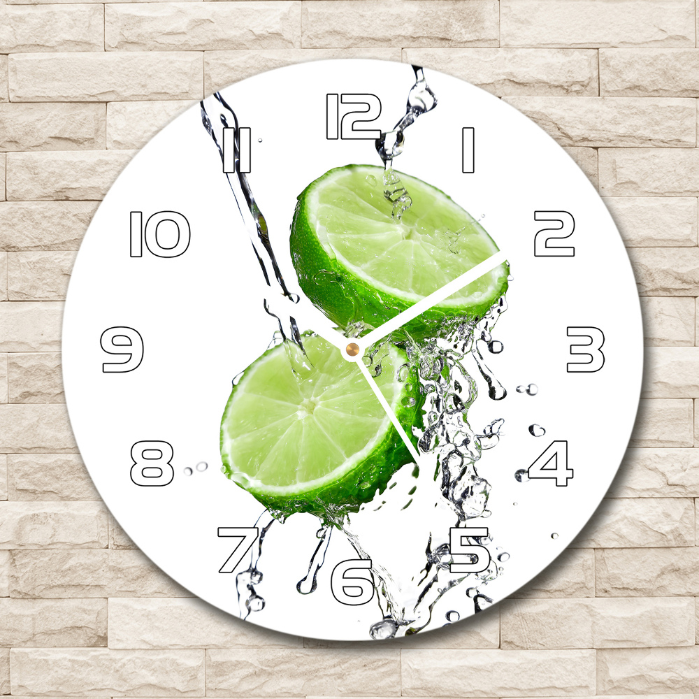 Round wall clock Lime and water