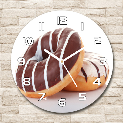 Round wall clock Donats with chocolate