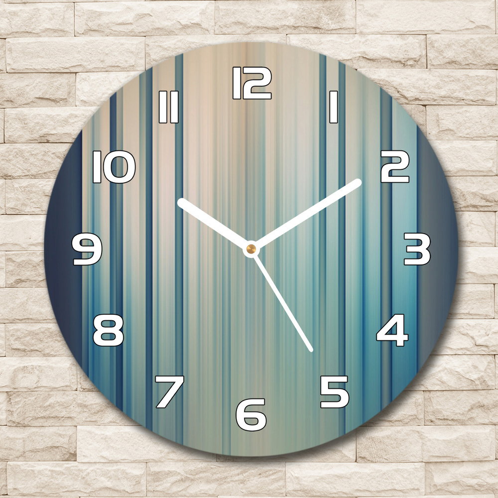 Round wall clock Blue stripes