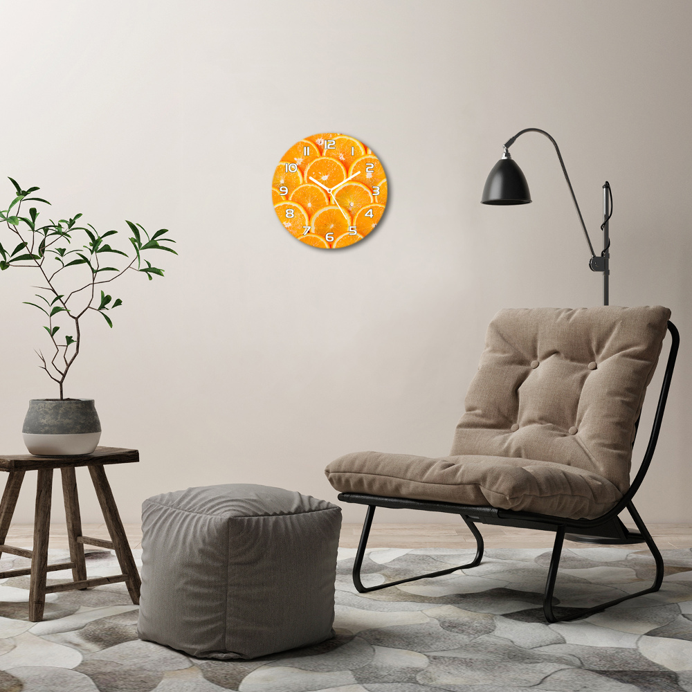 Round wall clock Slices of orange