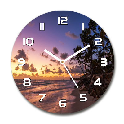 Round glass clock West on the beach