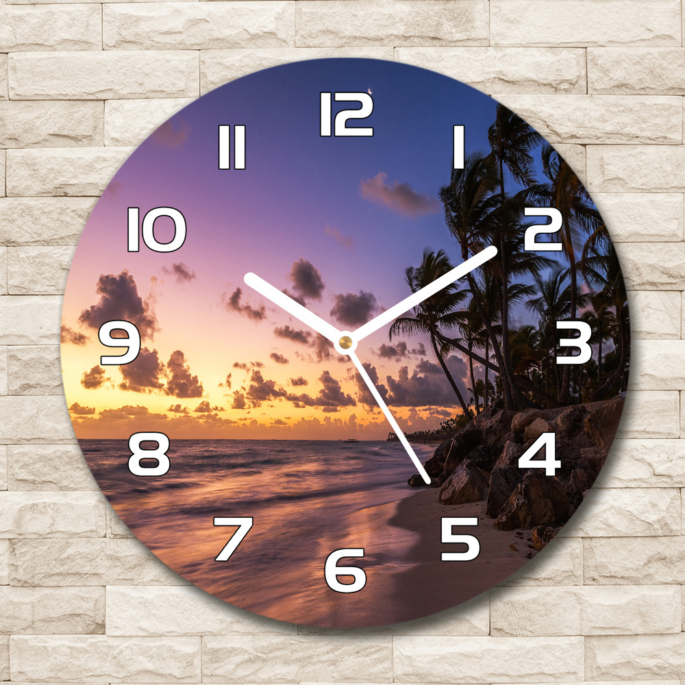 Round glass clock West on the beach