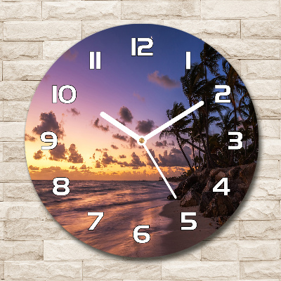 Round glass clock West on the beach