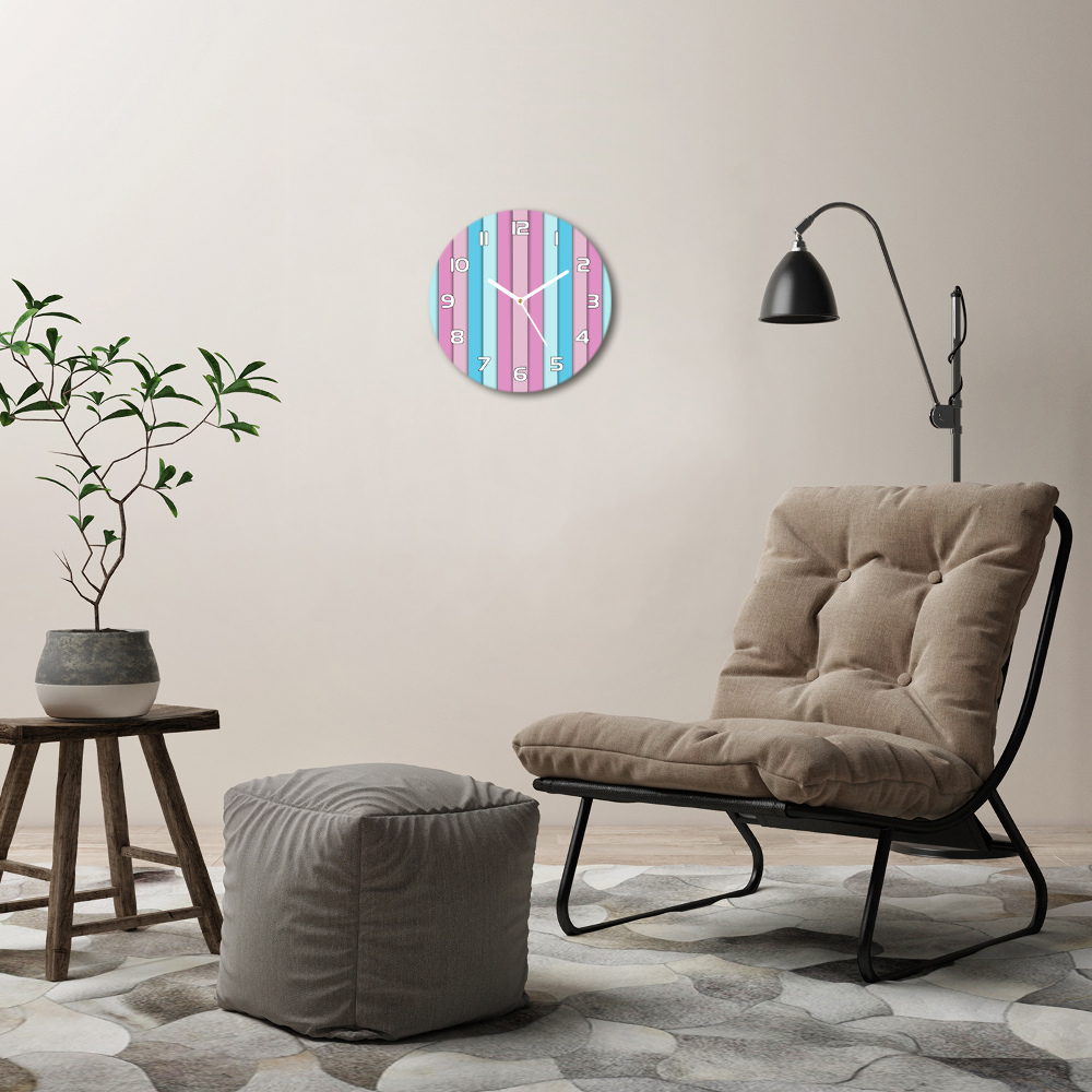 Round wall clock Colorful stripes