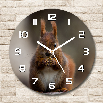 Round clock glass Squirrel