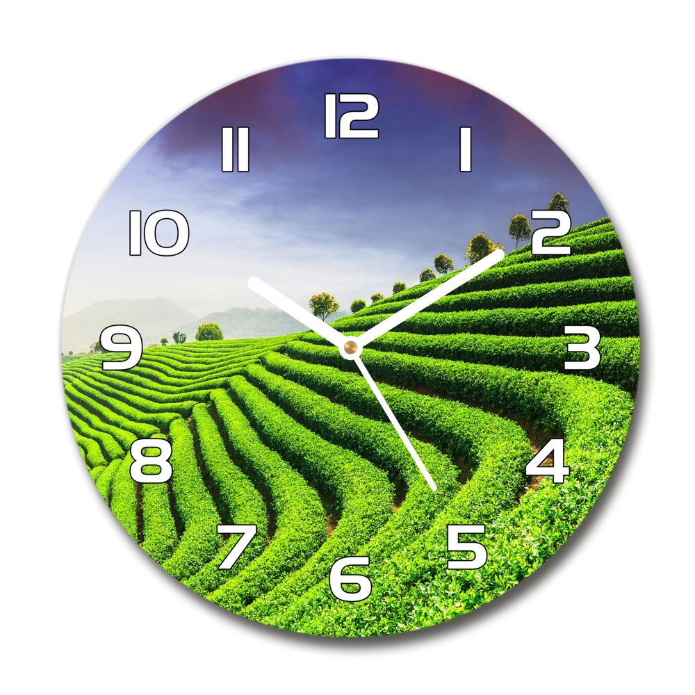 Round wall clock Tea plantation