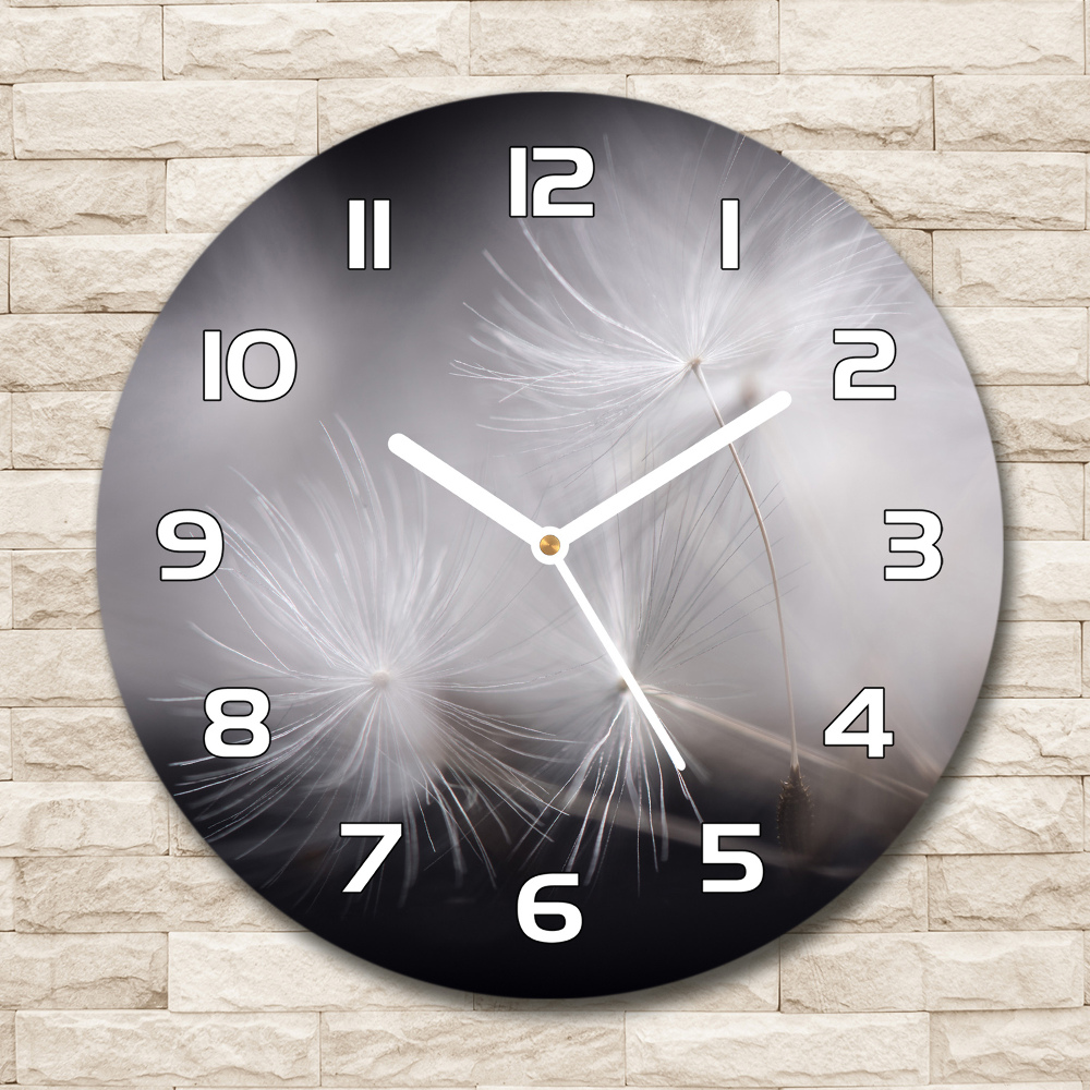 Round wall clock Dandelion seeds