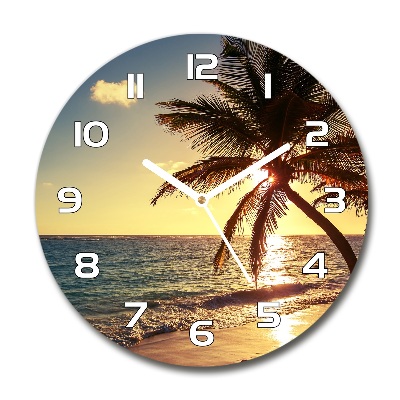 Round wall clock Tropical beach