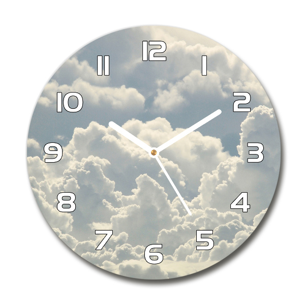 Round wall clock Clouds