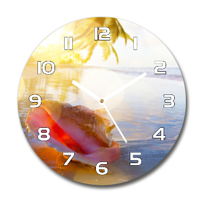 Round wall clock Beach shell