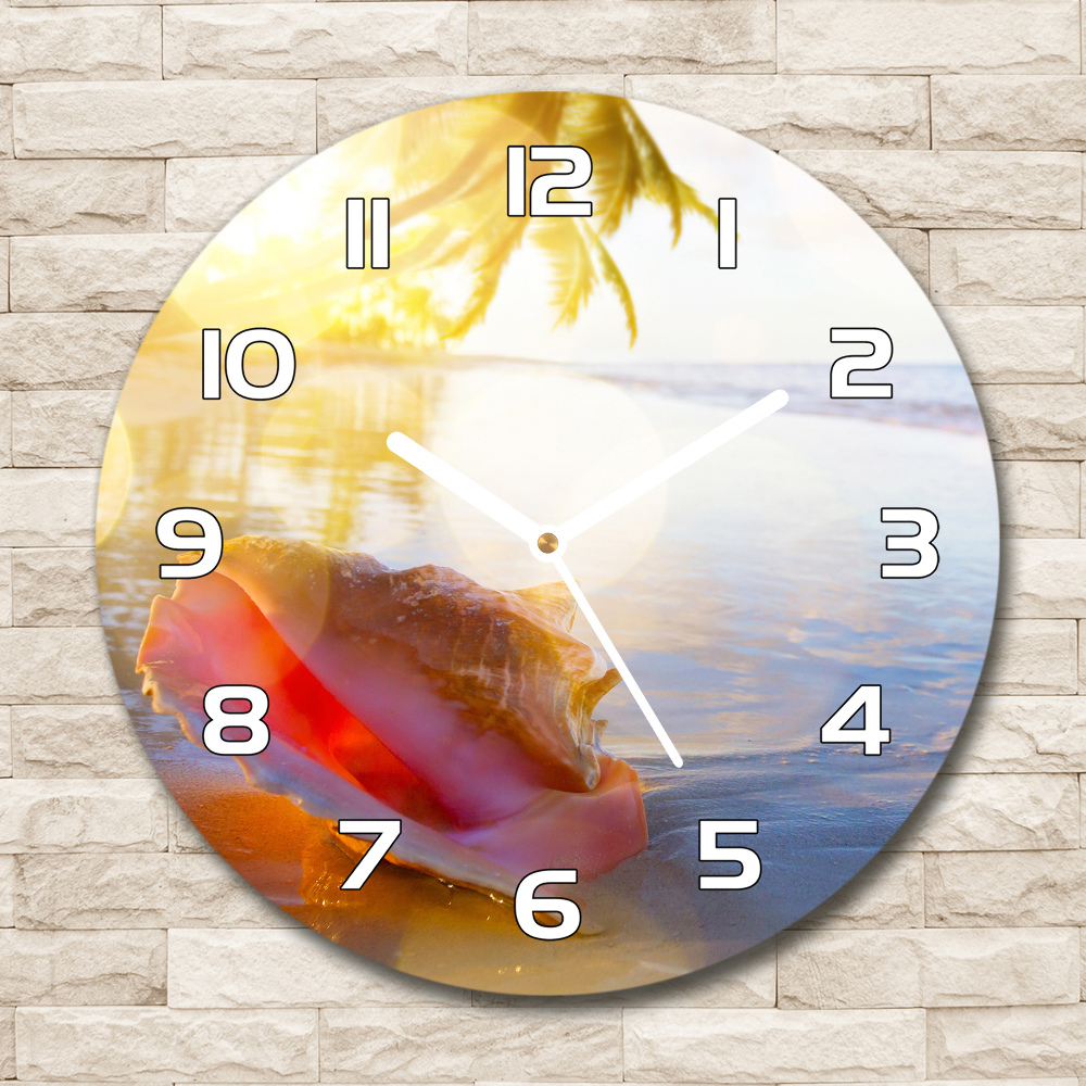 Round wall clock Beach shell