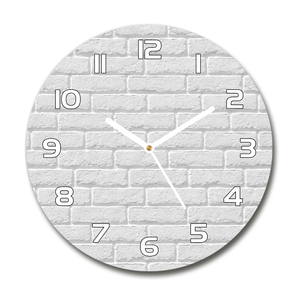 Round clock glass Brick wall