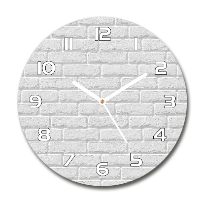 Round clock glass Brick wall