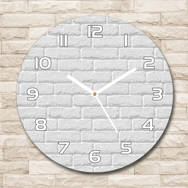 Round clock glass Brick wall