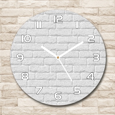 Round clock glass Brick wall