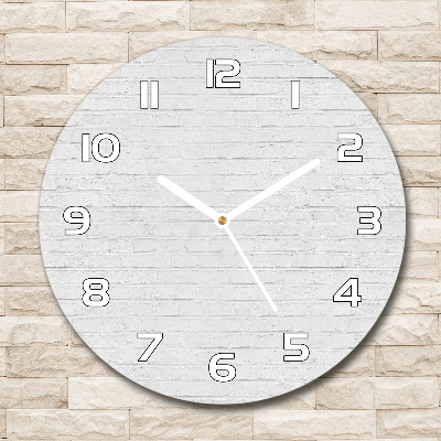 Round glass wall clock Brick wall