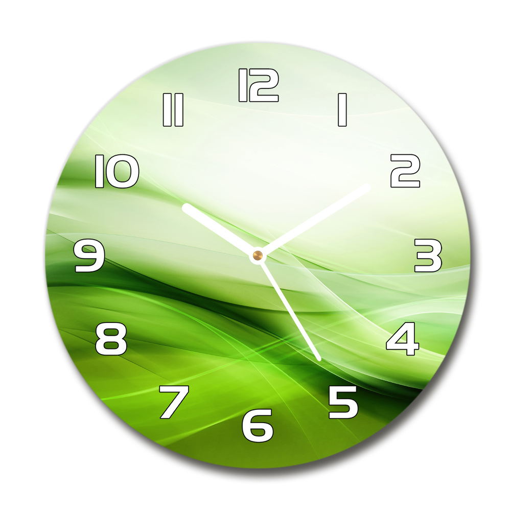 Round wall clock Green waves