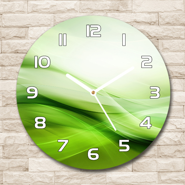 Round wall clock Green waves