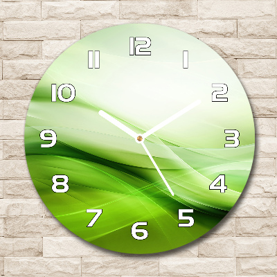 Round wall clock Green waves