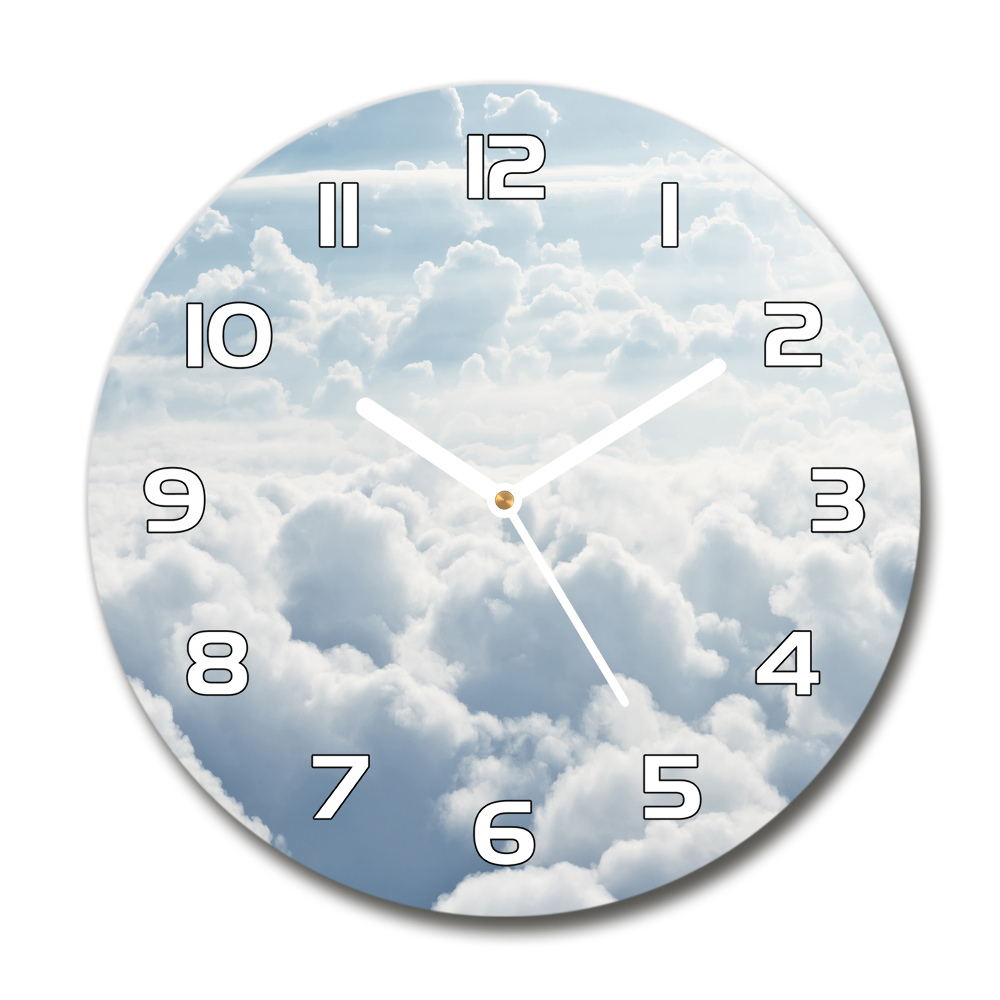 Round wall clock Bird's flight clouds