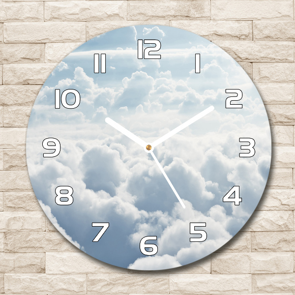 Round wall clock Bird's flight clouds