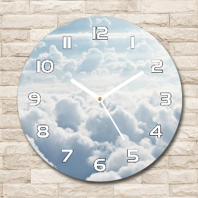 Round wall clock Bird's flight clouds