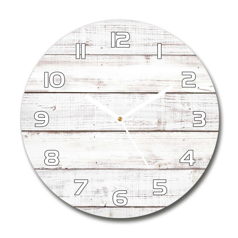 Round glass wall clock Wooden wall