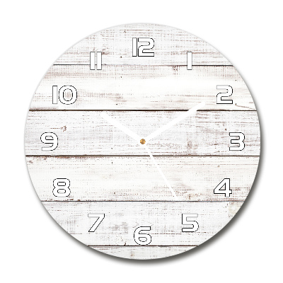 Round glass wall clock Wooden wall