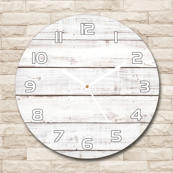 Round glass wall clock Wooden wall