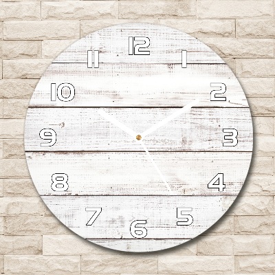 Round glass wall clock Wooden wall