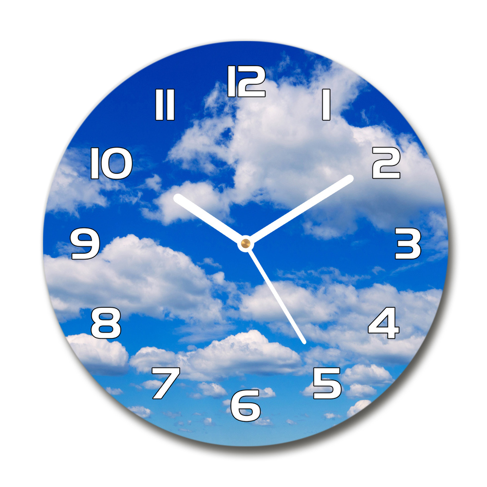 Round wall clock Clouds in the sky