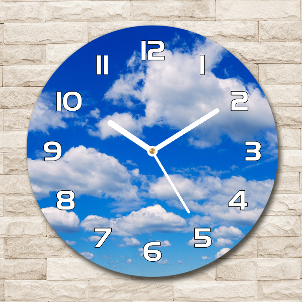 Round wall clock Clouds in the sky