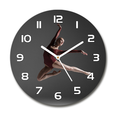 Round glass clock Modern dance