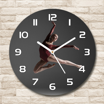 Round glass clock Modern dance