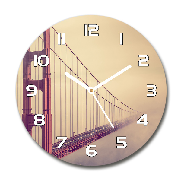 Round wall clock San Francisco bridge