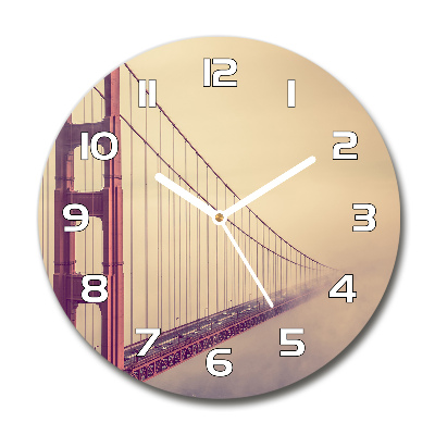 Round wall clock San Francisco bridge