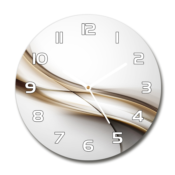 Round wall clock Brown wave